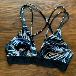 PINK Victoria’s Secret Velvet Palm Leaf Bralette